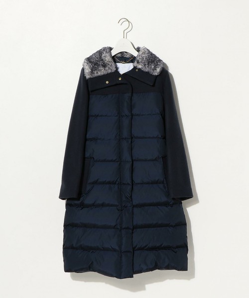 新品☆＜Kaon（カオン）＞ ダウンコート ネイビー S Kaon ファッション 