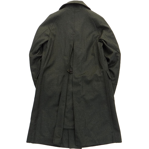新品 COMME CA ISM コムサイズム 伊MapelローデンクロスアルスターカラーコートS暗緑★J23196