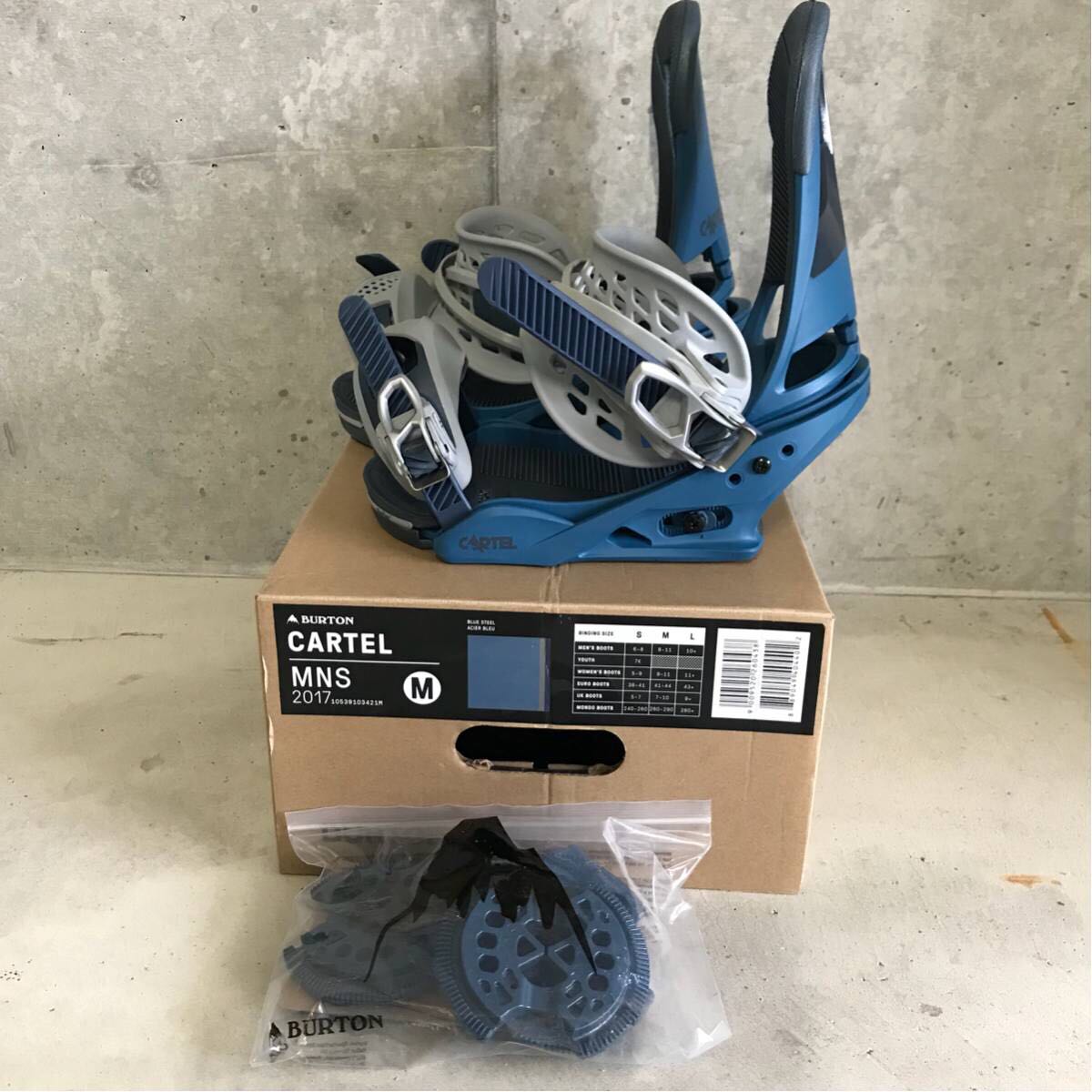 中古 16/17 BURTON CARTEL Mサイズ Re:FLEX スノーボードビンディング