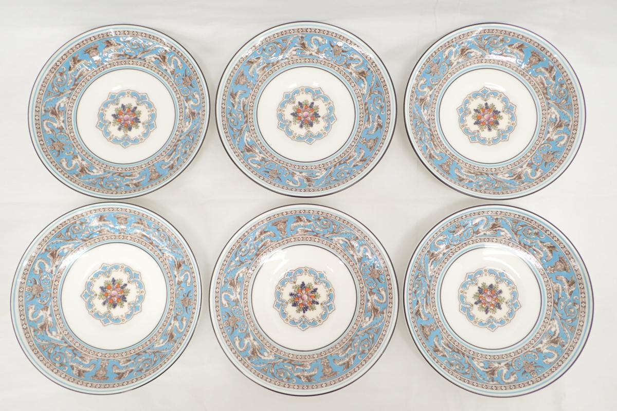 ウェッジウッド フロレンティーンターコイズ カップ&ソーサー6客 シュガーポット クリーマー WEDGWOOD 管TKY12052JG
