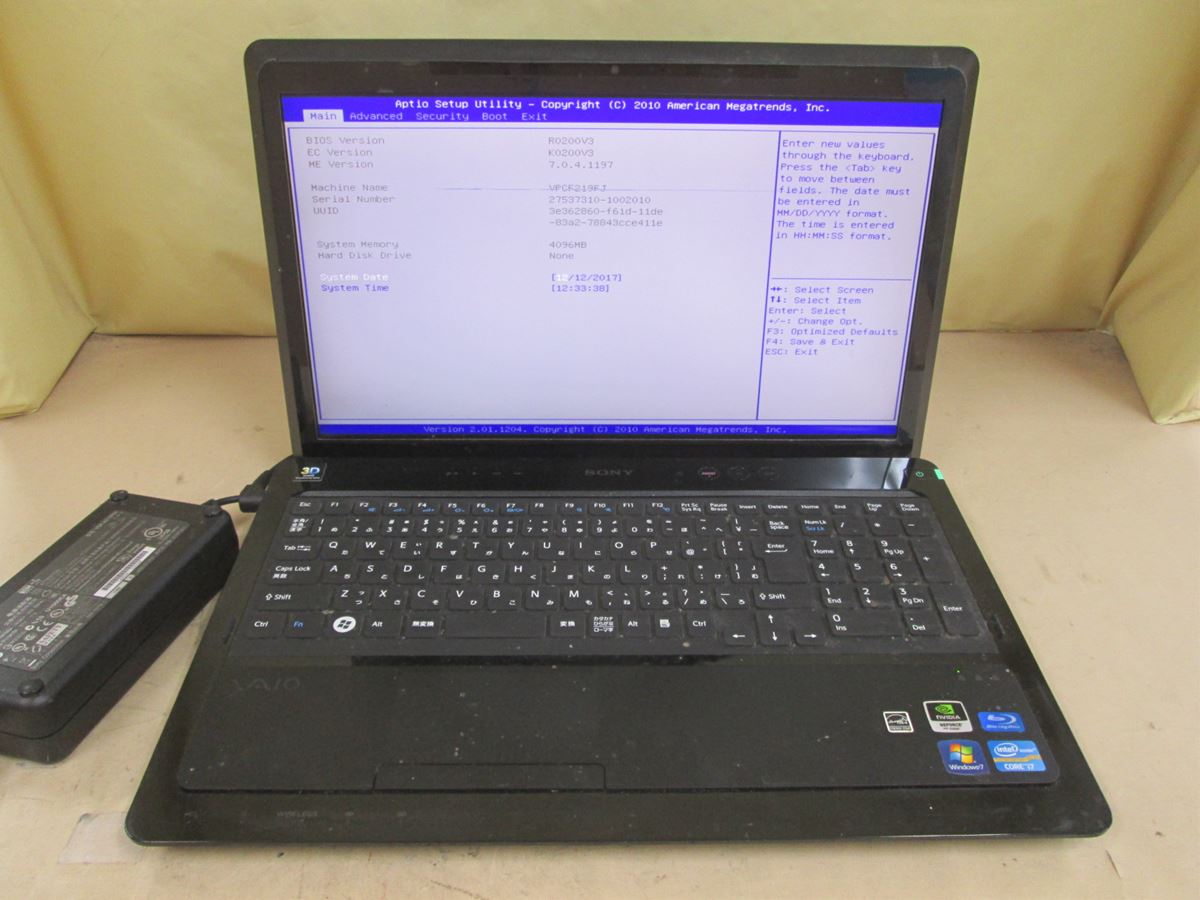 SONY VAIO VPCF219FJ PCG-81313N Core i7 2630QM 2.00GHz 4GB 16型 ブルーレイ ...