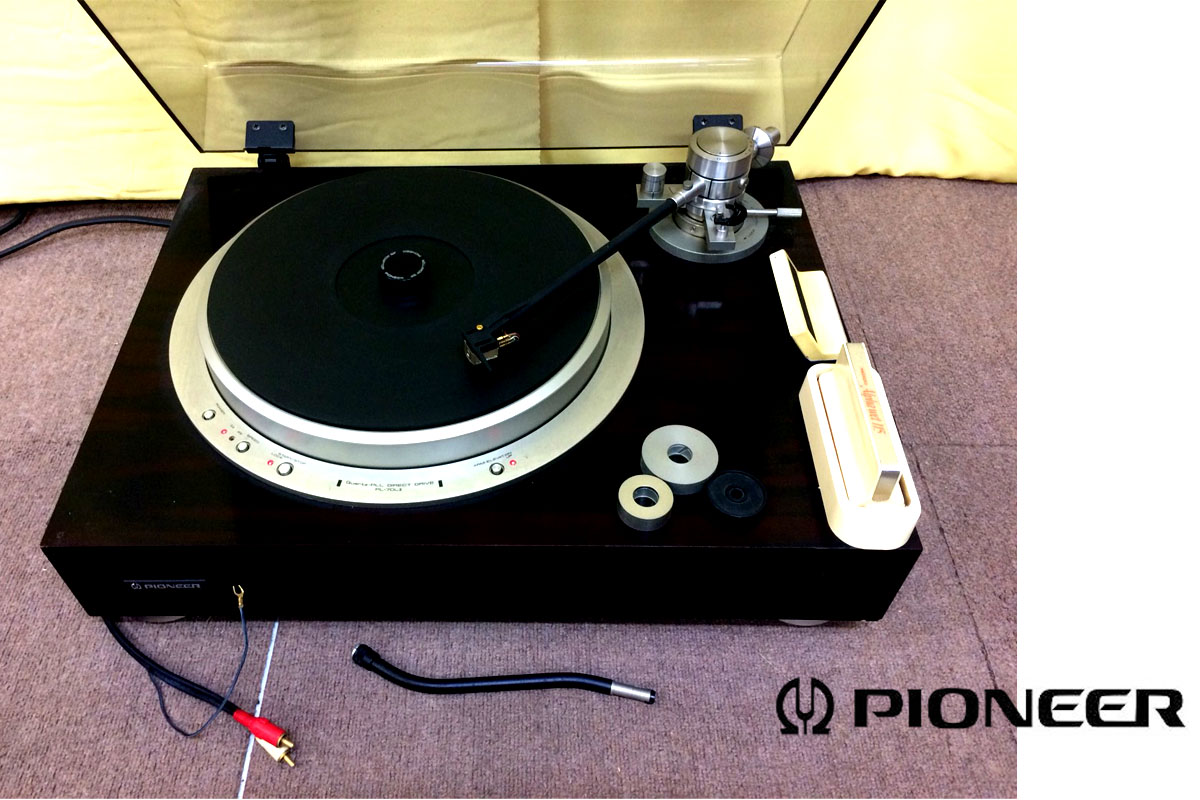 【通電確認済】PIONEER パイオニア ターンテーブル PL-70LⅡ ダイレクトドライブステレオレコードプレーヤー ウエイト２種 1981 ｄ
