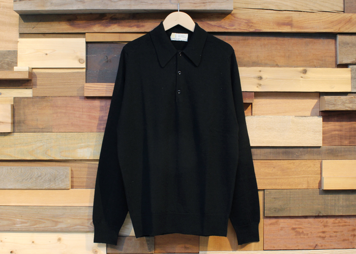 JOHN SMEDLEY ジョン スメドレー ニット 長袖 ポロシャツ ポロ シャツ L/S MADE IN FNGLAND JOHNSMEDLEY ブラック サイズ SML