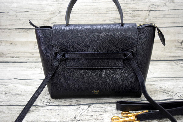 CELINE セリーヌ Tie タイ ミニ ドラムド ブラック CE16 ハンドバッグ ショルダー