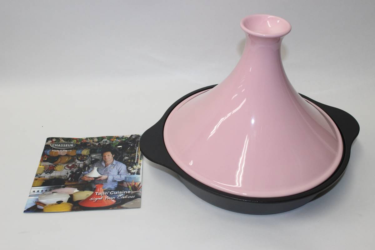 【CHASSEUR/シャスール】ホーロー陶器タジン鍋　ピンク　24ｃｍ・1.5L《未使用品》　フランス/料理/高級/　/mk694