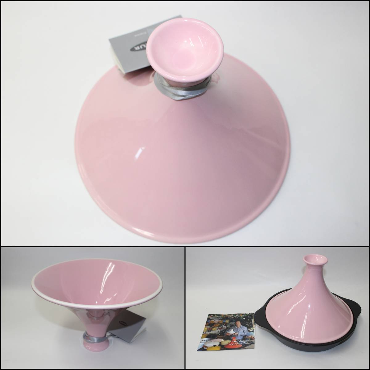 【CHASSEUR/シャスール】ホーロー陶器タジン鍋　ピンク　24ｃｍ・1.5L《未使用品》　フランス/料理/高級/　/mk694