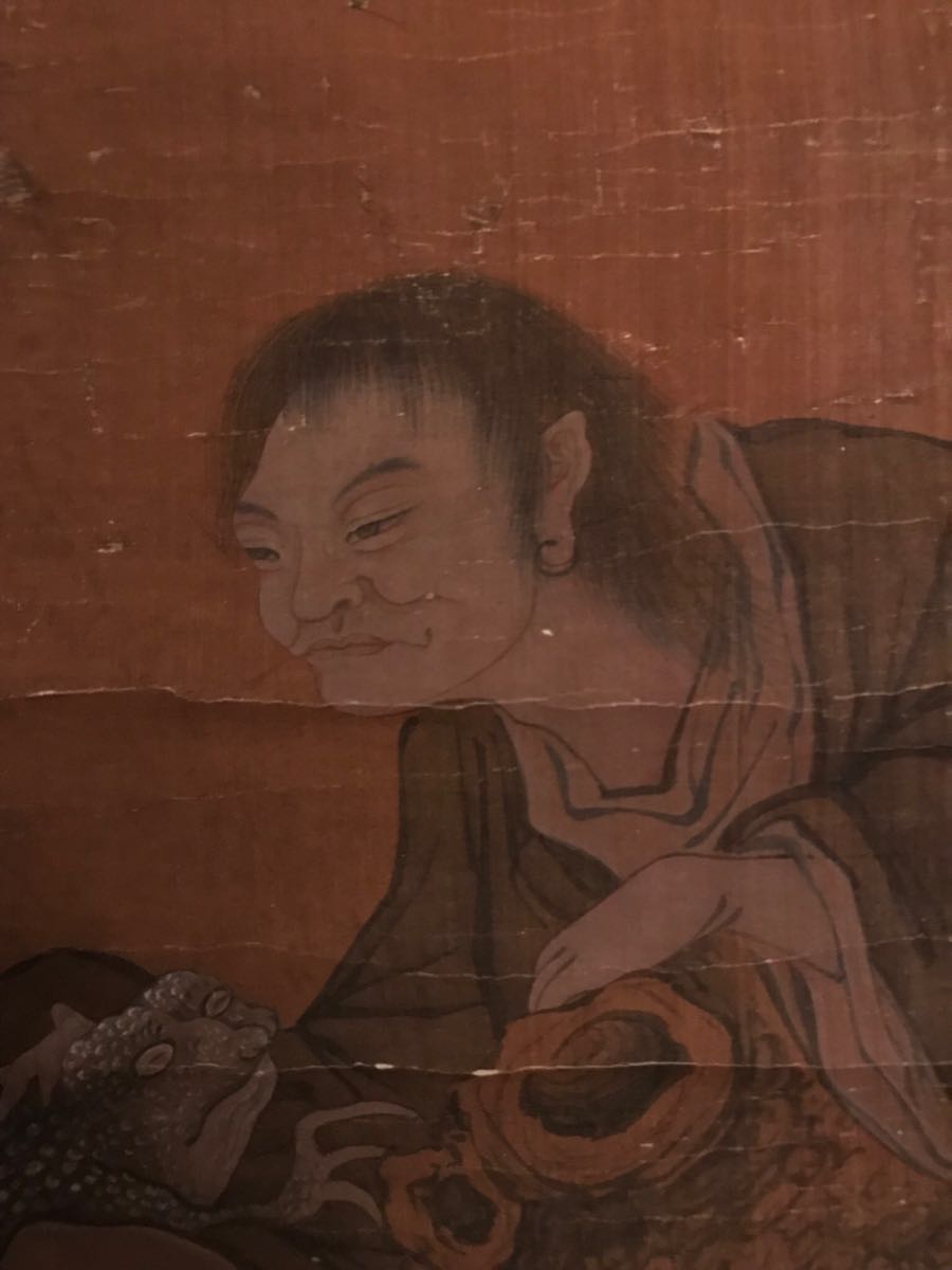 蔵出し 「時代」 巻物 掛け軸 掛軸 中国美術 肉筆 絹本 王冕 字元章 元代