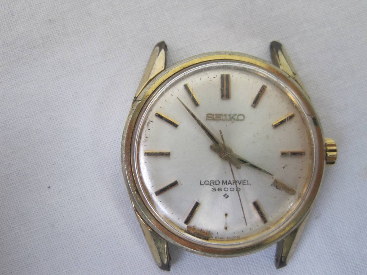 ◇希少 セイコーロードマーベル　5740-8000　手巻　1974年11月製造　36000ビート　金色 動作品 訳有り (K-7)