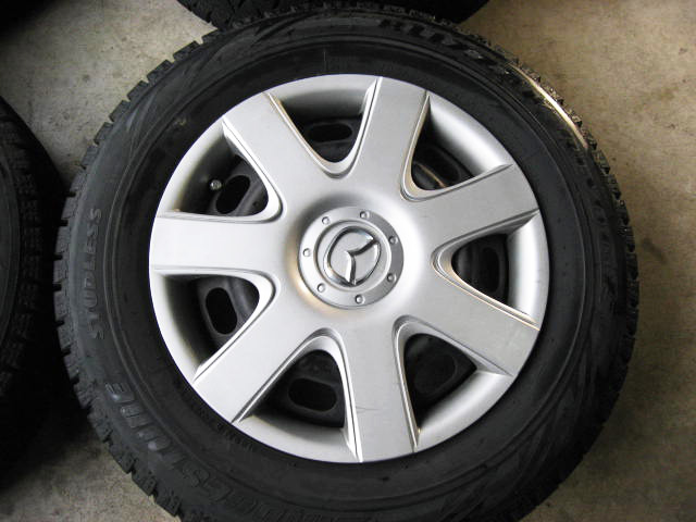 G6 冬4本　鉄ホイール(マツダ)　BS195/65R15 15×6J 2014年製　9分山