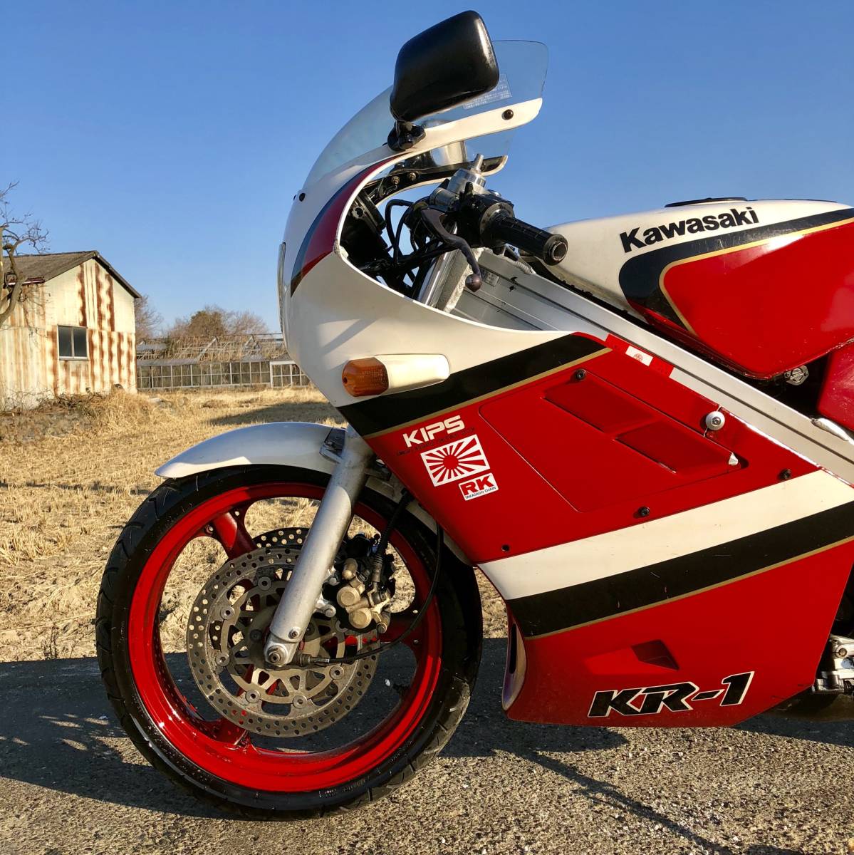 カワサキ KR-1 赤 フルカウル 珍車 希少な1台 実動 書類付き 1988年 KR