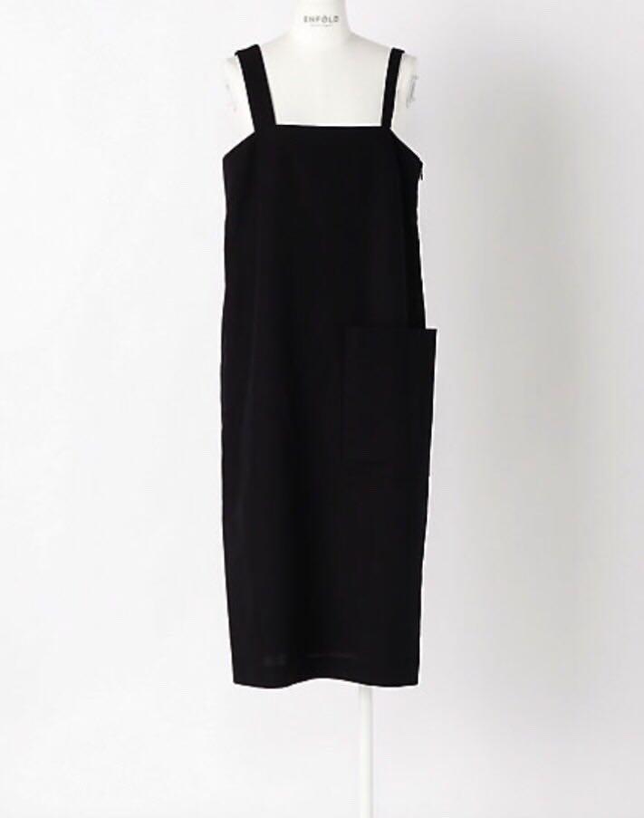 2017SS エンフォルド ENFOLD ワンピース 黒 36 美品 ストレートラインIライン