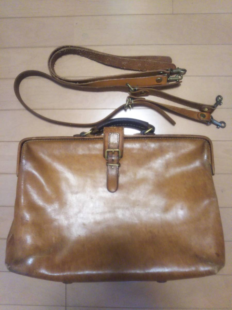 HERZ　ブリーフケース　レザー　無地　キャメル　used