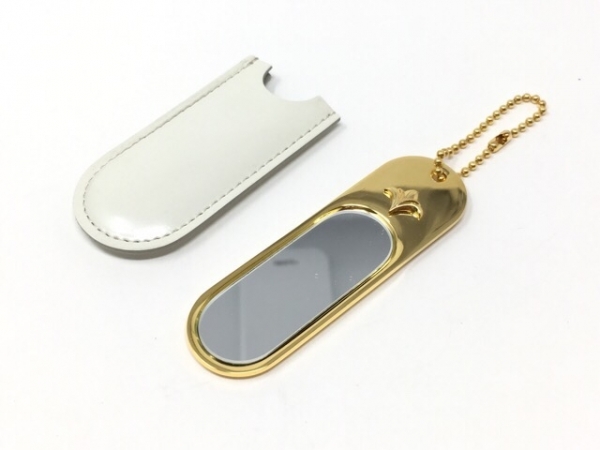 ミキモト mikimoto 小物 金属素材 ゴールド×アイボリー リップブラシ×ミラーセット 新品同様