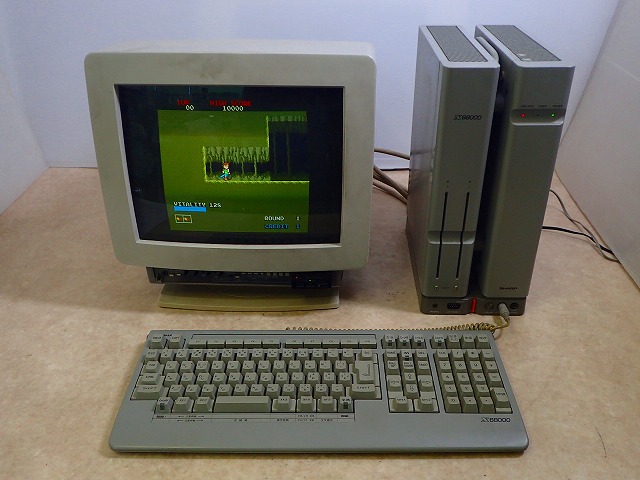 @動作品 SHARP X68000本体 CZ-600CE+キーボード シャープ/X224/4 