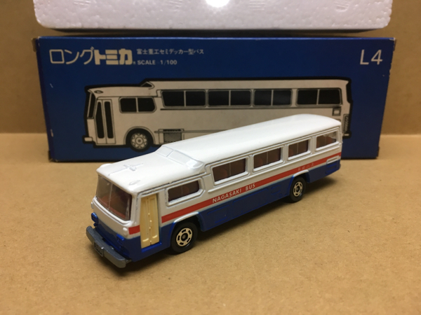 TOMY ロングトミカ L4 富士重工セミデッカー型バス 長崎バス 希少 中古