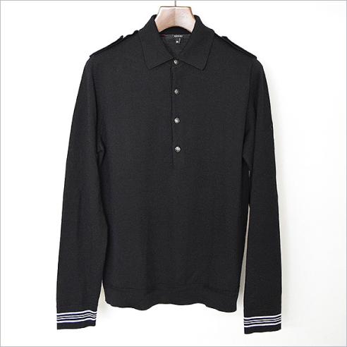 GUCCI グッチ エポーレットニットポロシャツ メンズ ブラック M 【公式