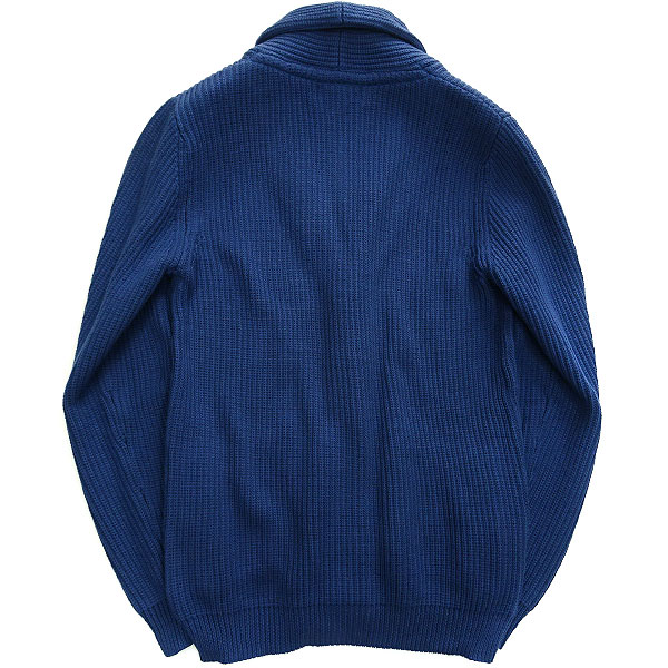 新品 MONSIEUR NICOLE ／ ムッシュニコル 大人カジュアル 秋冬物 新品 ムッシュニコル 畔編みショールカラーニットカーディガン46(M)青★I11960 MONSIEUR NICOLE セーター メンズ