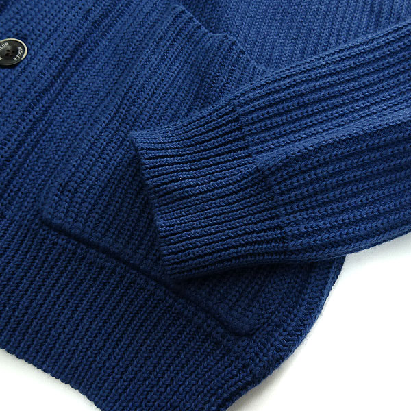 新品 MONSIEUR NICOLE ／ ムッシュニコル 大人カジュアル 秋冬物 新品 ムッシュニコル 畔編みショールカラーニットカーディガン46(M)青★I11960 MONSIEUR NICOLE セーター メンズ