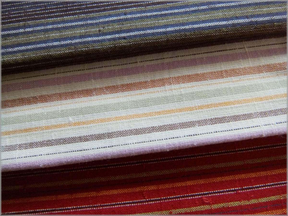 mets★計6m*先染むかし木綿3枚セット*和調ストライプ*生地1HLM