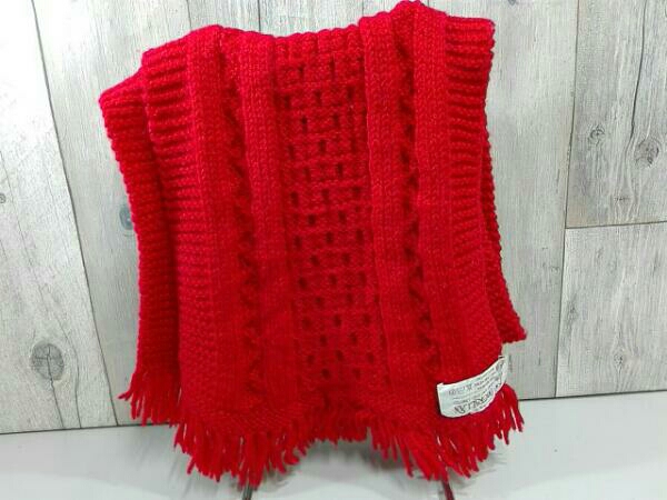 未使用】INVERALLAN スコットランド製ウールケーブルマフラー515g