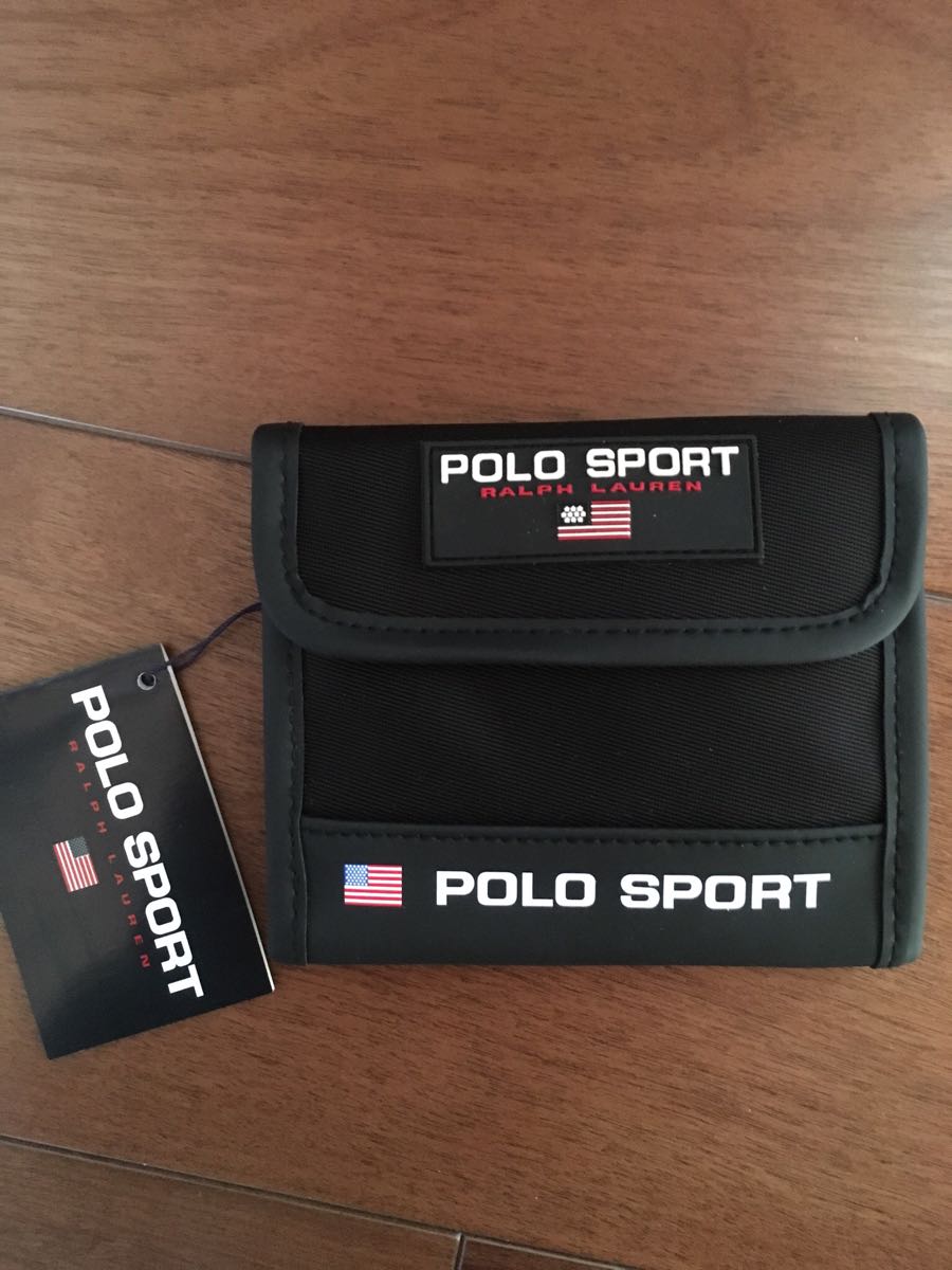 新品】 POLO SPORT 財布 黒 ラルフローレン ウォレット 90s デッド