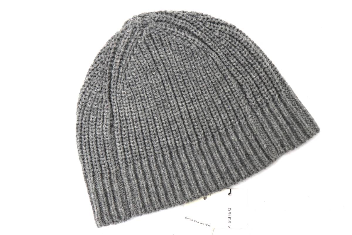 ▽新品▽DRIES VAN NOTEN ー ウール ニット帽 ビーニー▽GY▽