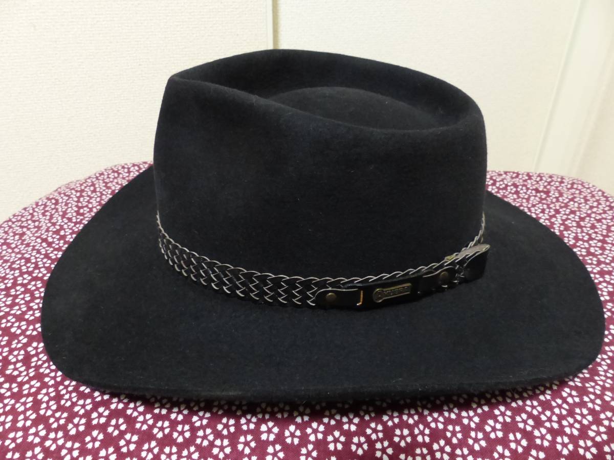 未使用★AKUBRA ウールハット 羽付き56サイズ アクブラ AKUBRA ハット SNOWY RIVER 【公式通販】