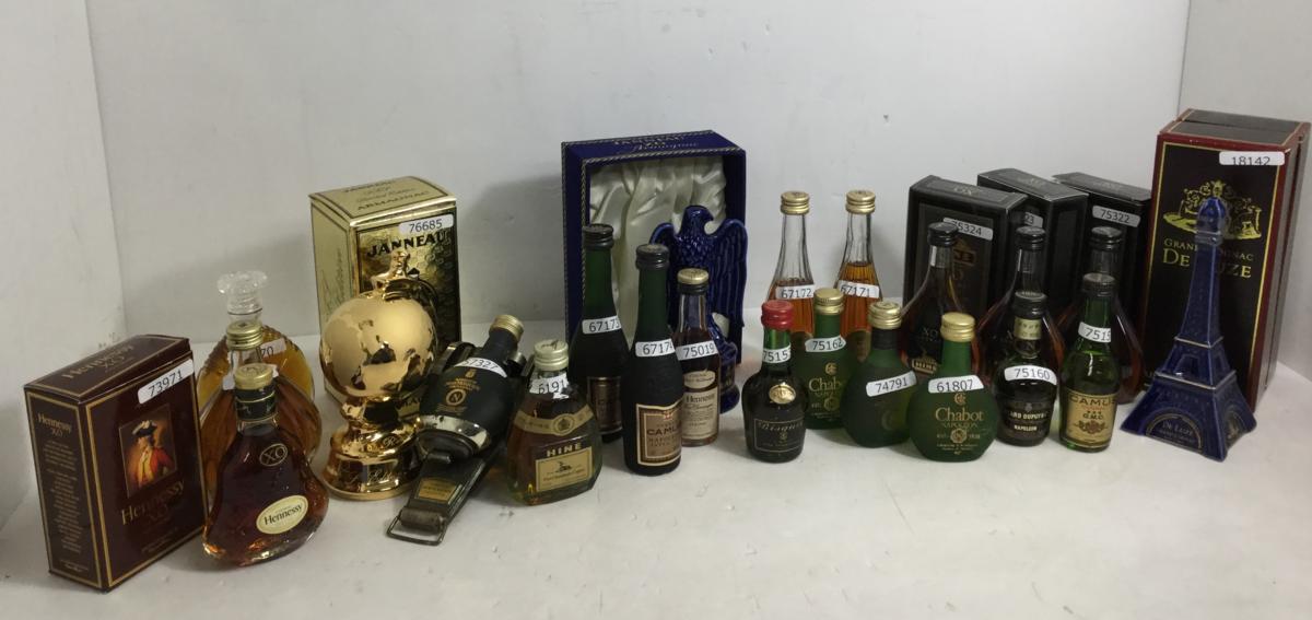 古酒☆フレンチブランデー ミニボトル22本セット☆CAMUS / カミュー Hennessey/ヘネシー HINE/ハインなど 未開栓 A20171226B15