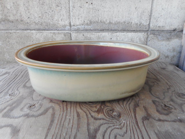 大型盆栽鉢 小判深 15号 中古 盆栽鉢 盆栽 植木鉢 盆栽 鉢 15号