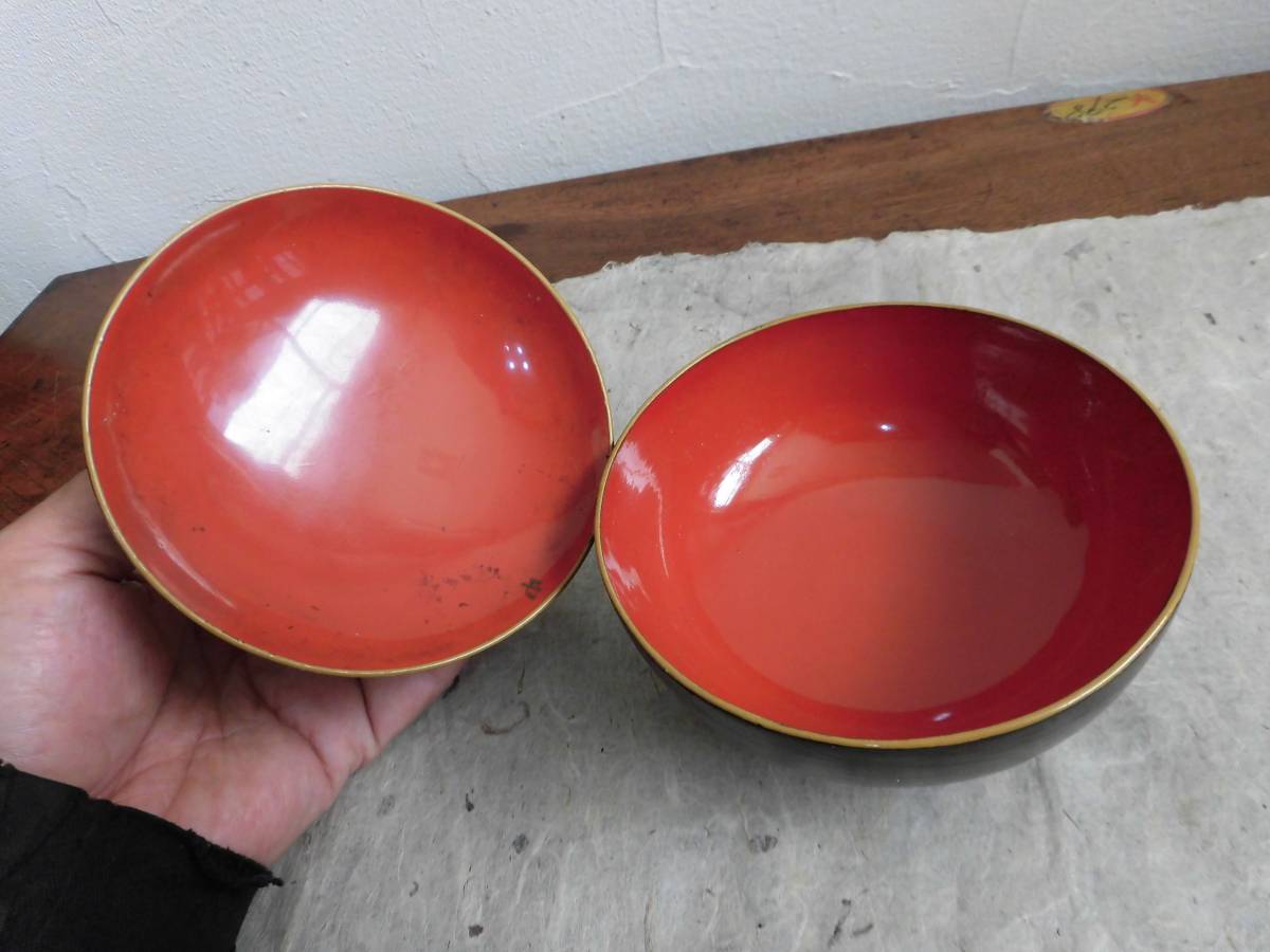 ○ 幕末会津塗りのお椀 10客1箱 鉄錆絵会津伝統漆器 (12)(椀)｜売買