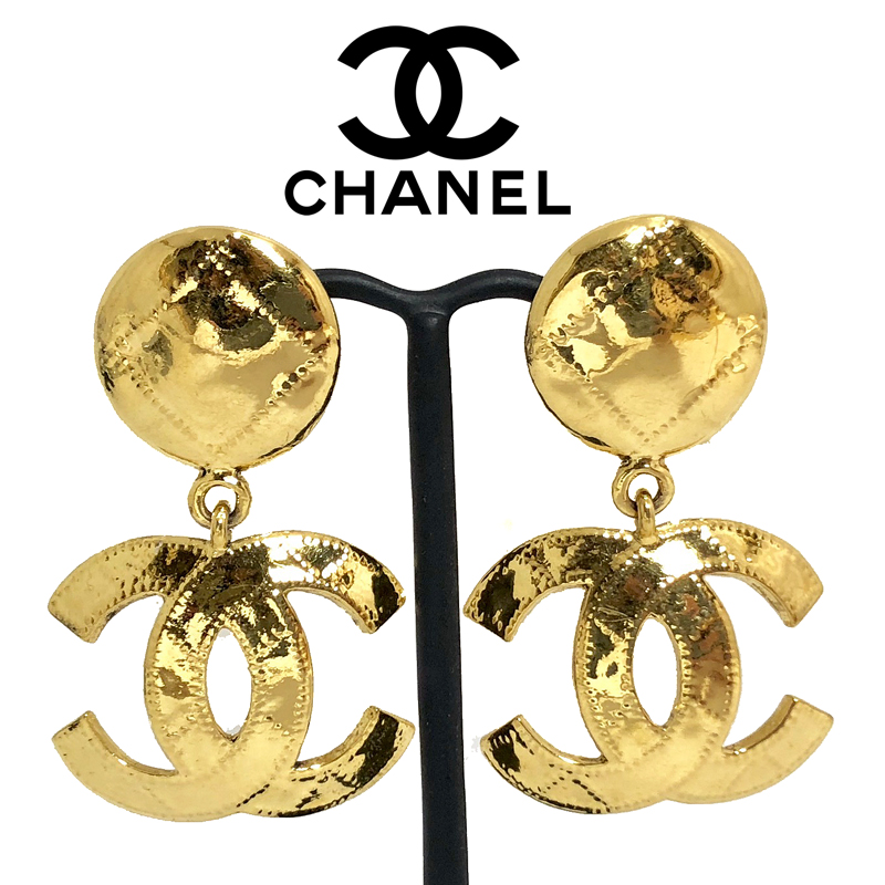 美品 シャネル ヴィンテージ イヤリング ココマーク ゴールド CHANEL 94P