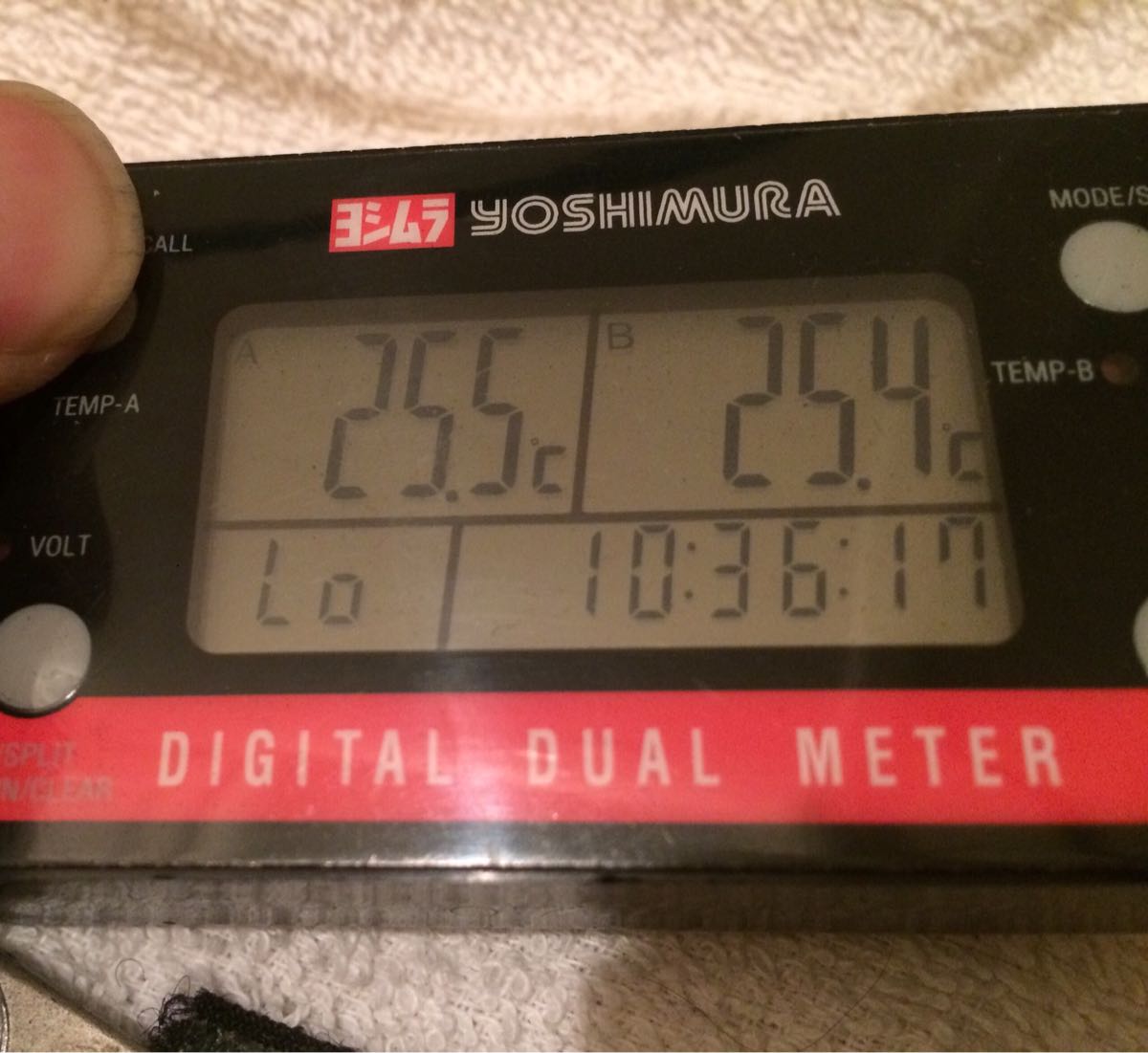 廃盤品 ヨシムラ デュアル デジタル テンプメーター センサー、ウッド