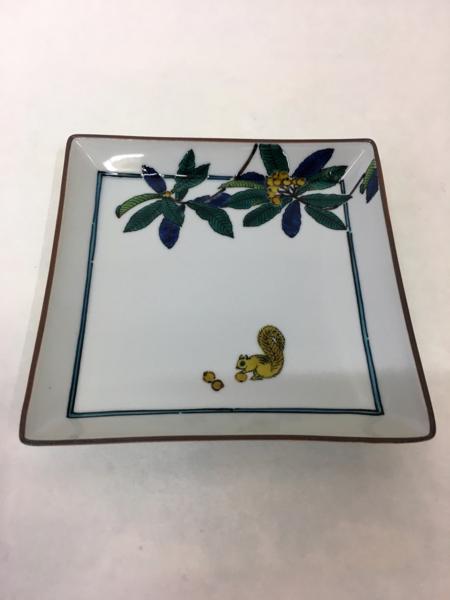 8号華器 九谷 武腰一憲 色絵角皿 色絵遠い日 [ 武腰