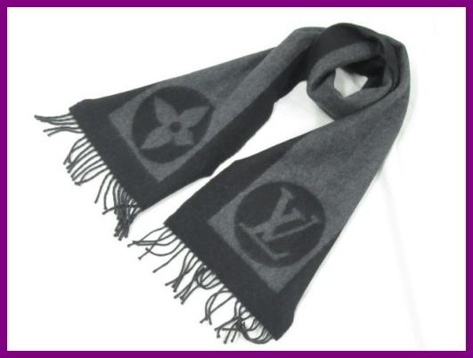 ルイヴィトンマフラー。 72649☆ルイヴィトン アンゴラ混ラムウール