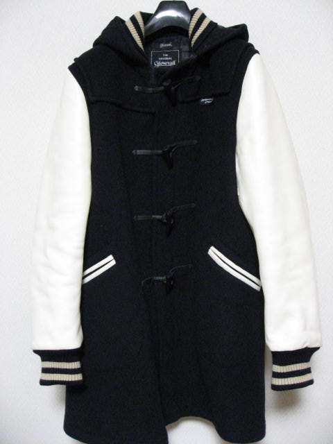Gloverall eYe JUNYA WATANABE MAN 袖レザー スタジャンダッフルコート ★コムデギャルソン ジュンヤワタナベマン 2012AW グローバーオール