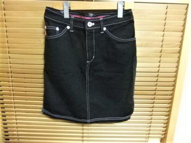 送込み★美品ルコックゴルフ★ストレッチデニムスカート★ブラックSize9_1