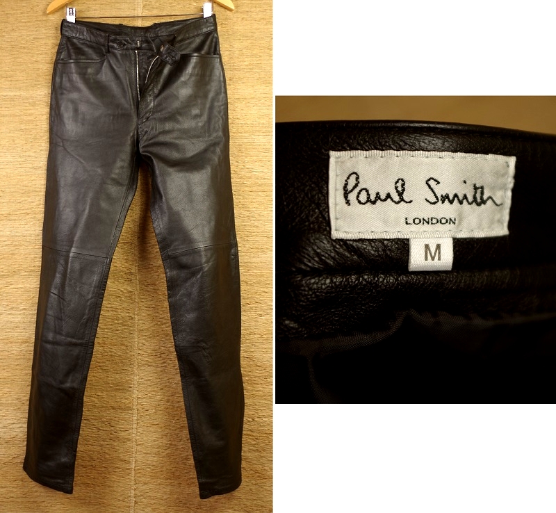 ポールスミス　Paul Smith レザーパンツ　黒 Paul Smith - Vtg 90s Paul 「Paul Smith/ポールスミス」本革レザー