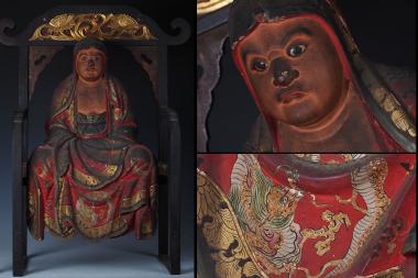 hi89_旧家初出 名品 時代 細密木彫 玉眼 達磨大師 仏教美術 - 仏教美術