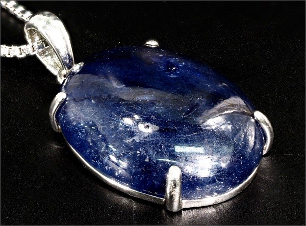 【特大・極美】 希少 天然 サファイア ネックレス 〔5.0ct〕 [定価38万] ( セレブリティ PT B71-1