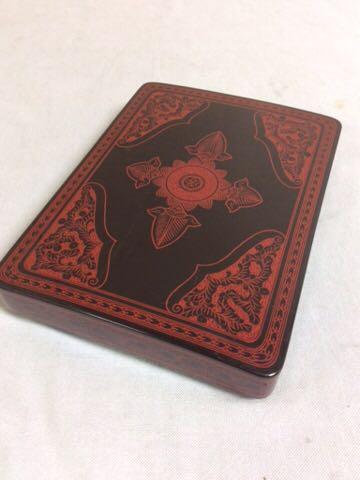 ◇伝統工芸 蒟醤(きんま) 漆塗り 文箱/香川漆器 M.4213