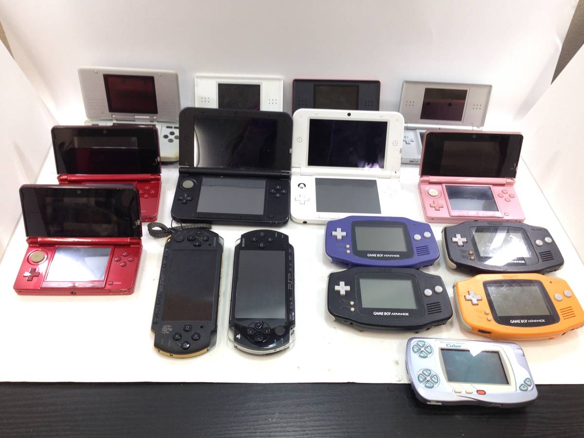 ゲーム機器　まとめ売り　PSP ワンダースワン　ds等 1228】1円～小型ゲーム機 大量 16台セット 3DS LL/3DS/DS/DS Lite/PSP
