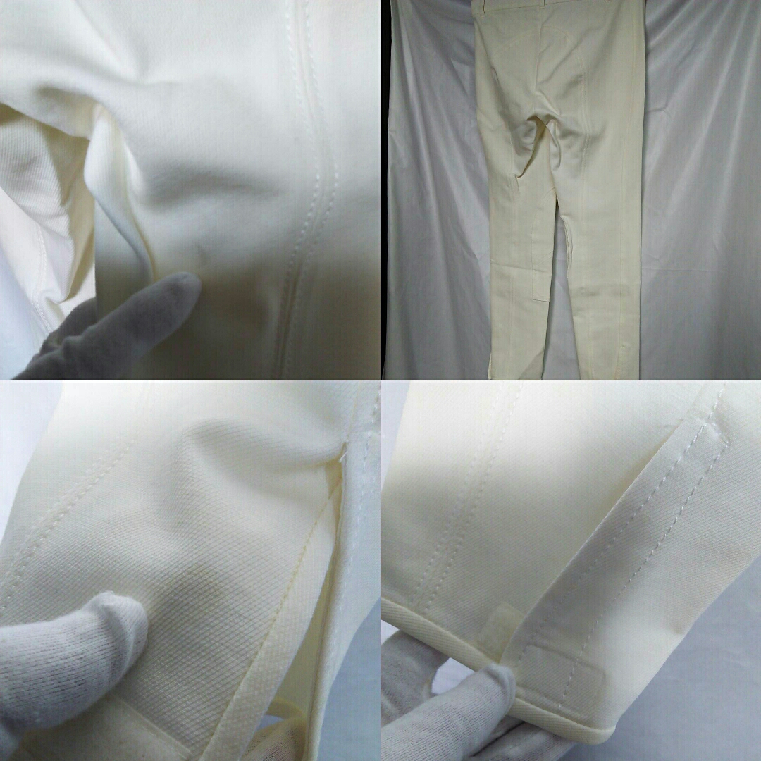 【９万】グッチ ストレッチパンツ ３８ ホワイト シェリーライン