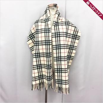 1円 本物 バーバリー ロンドン マフラー チャック柄 カシミヤ【008】