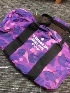 正規品，人気セール レア A BATHING APE ドラムバッグ 紫 エイプ(かばん、バッグ)｜売買されたオークション情報、yahooの商品情報をアーカイブ公開 - オークファン かばん、バッグ
