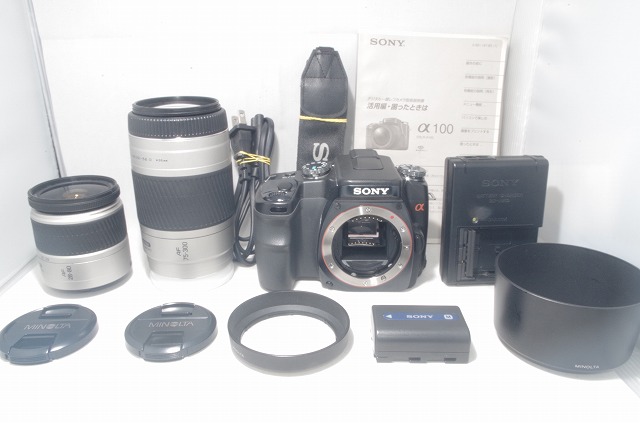 お得，大人気 一眼デビューに最適 SONY ソニー &alpha;100 300mm超望遠ダブルレンズセット #B57(ソニー)｜売買されたオークション情報、yahooの商品情報をアーカイブ公開 - オークファン ソニー