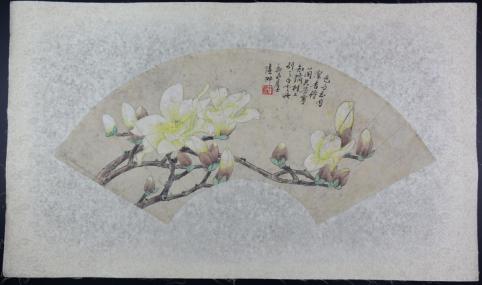 扇面 中国骨董品 中国美術 中国画 巻物 肉筆保証☆時代保証☆絹本☆