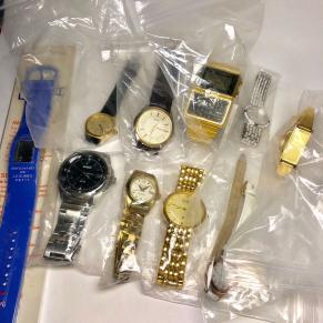 9.ジャンク クォーツ 時計 10本@800円 グッチ 1500 カシオデータバンク ワイアード セイコー ウィッカソーラーなど。