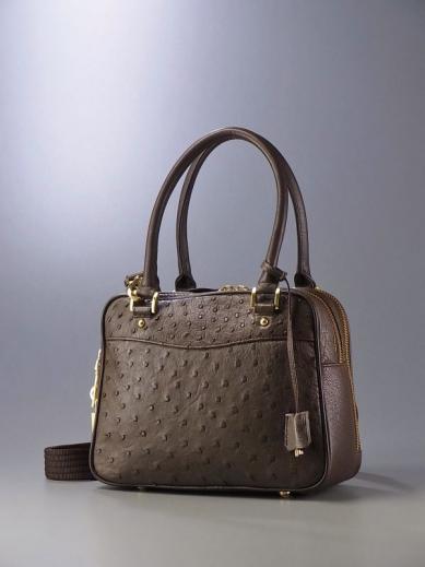 【激安大特価，人気】 L7813 ファルチ/Falchi リアルオーストリッチレザー/本ダチョウ革 鍵 南京錠付き ショルダー付き/ハンドバッグ/鞄 ブラウン/茶(オーストリッチ)｜売買されたオークション情報、yahooの商品情報 オーストリッチ