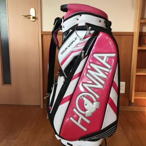 HONMA ピンク レディース キャディバッグ エナメル ホンマ TOUR WORLD