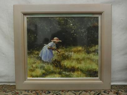 新シーズンアイテム E02303 赤塚美知子 「春の乙女」 油彩 F10 額装